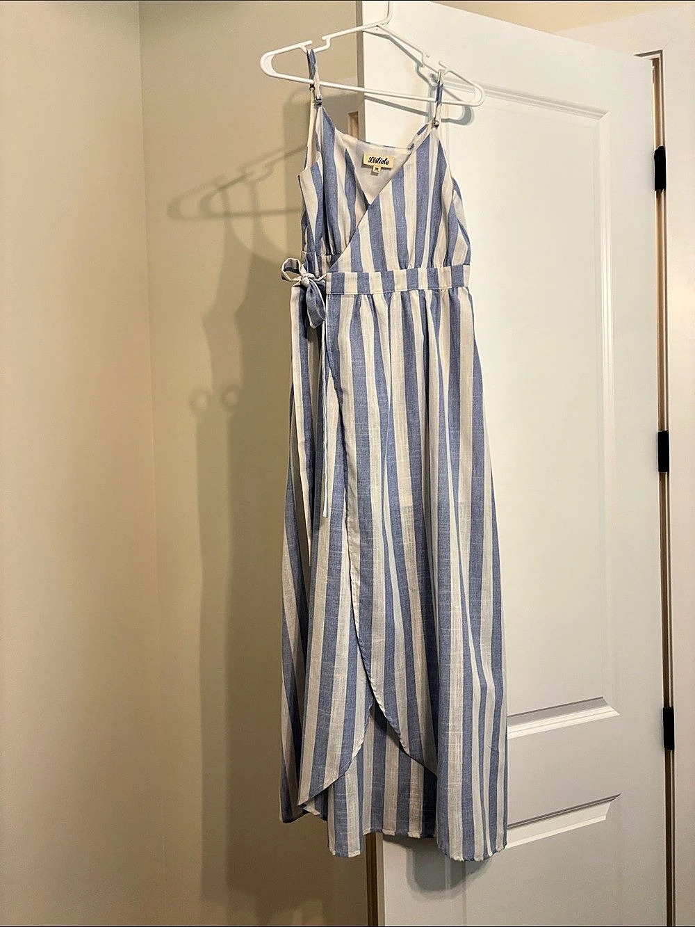 Mikayla Blue & White Striped Maxi Dress